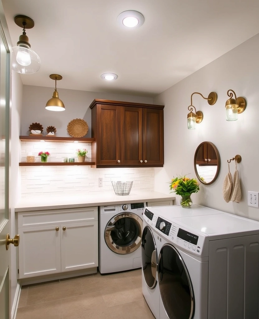 27 Mudroom Laundry Room Ideas That Will Transform Your Space (You Won't Believe #15!) - 29. Layered Lighting Design