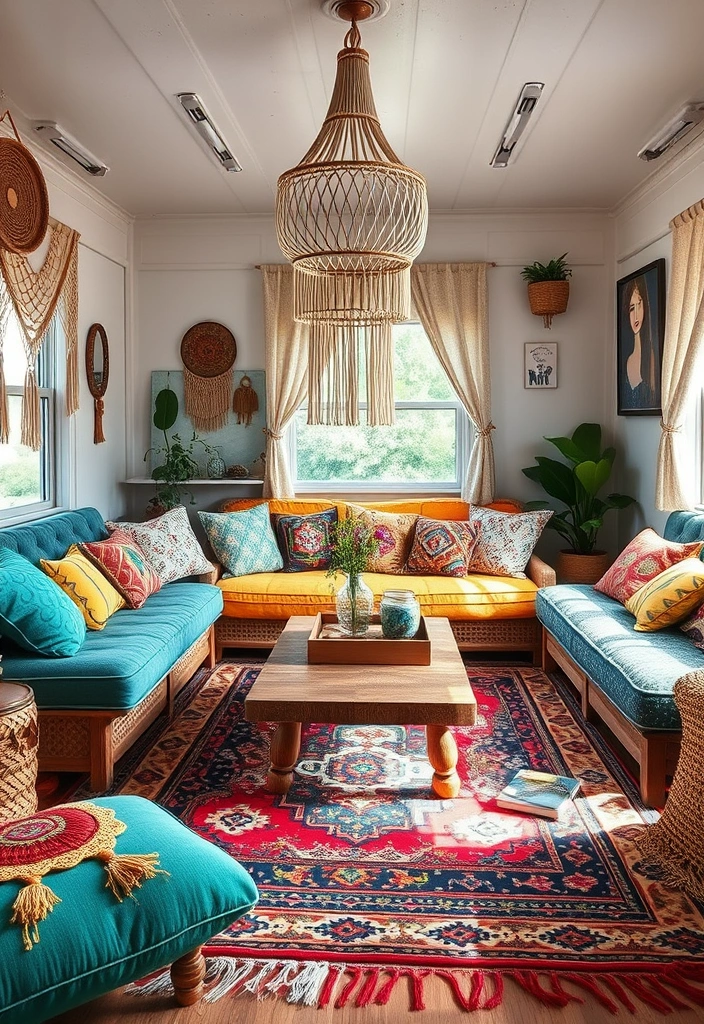 27 Mobile Home Living Room Transformation Ideas That’ll Blow Your Mind! - 7. Bohemian Bliss