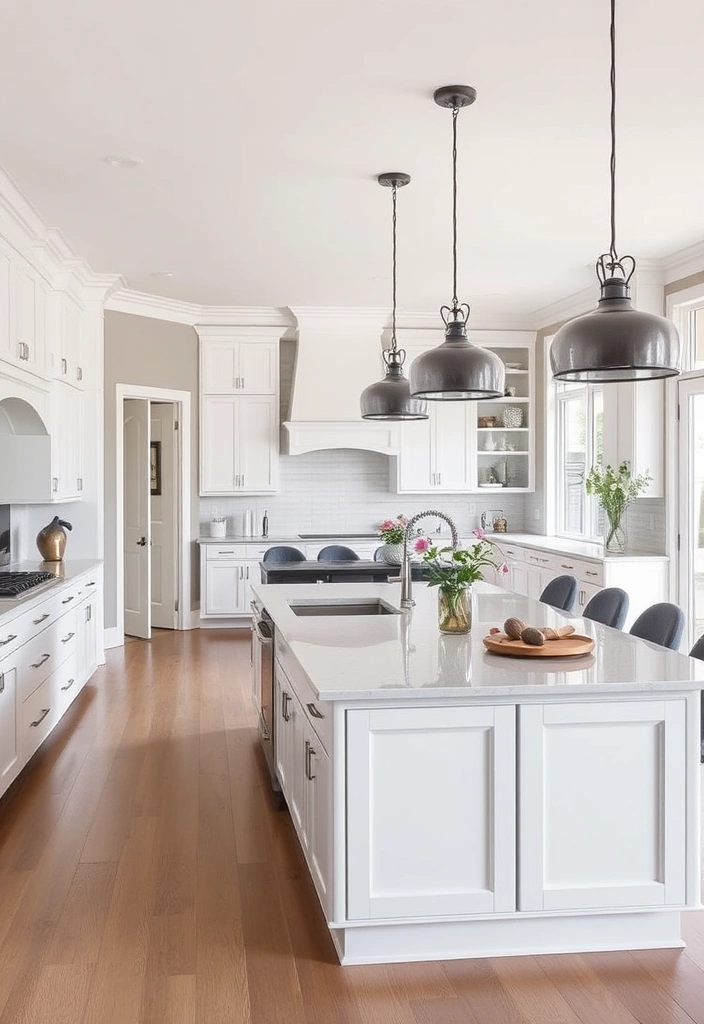 23 Black and White Kitchen Ideas That'll Make You Fall in Love with Cooking Again! - 9. Open Concept Living