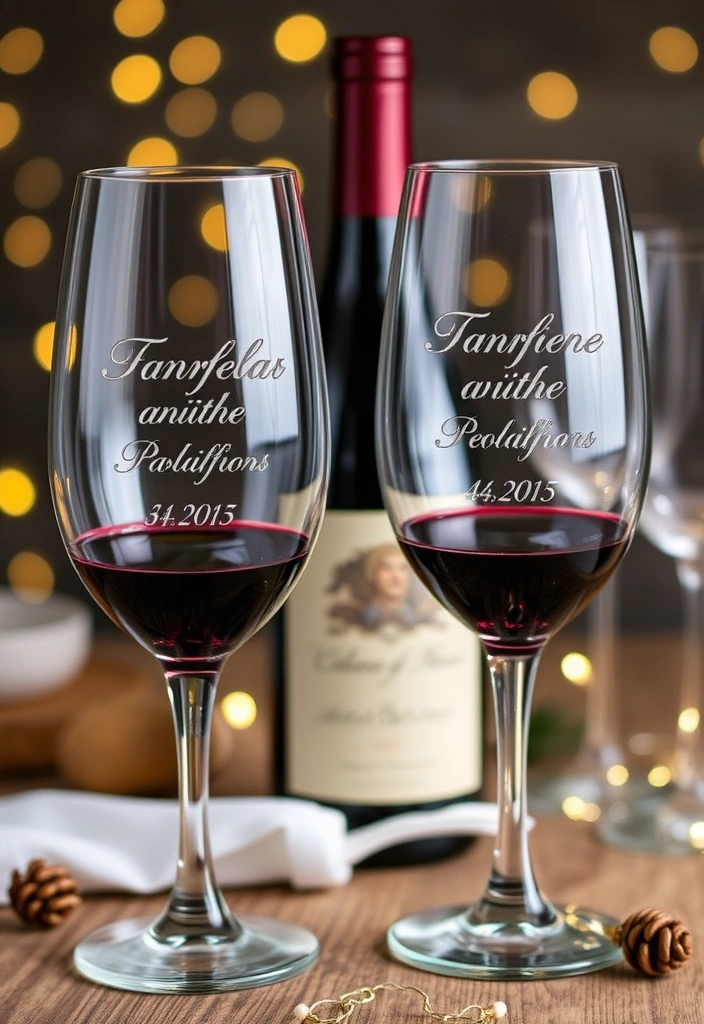 23 Affordable Unique Hostess Gift Ideas That Will Impress Everyone! - 1. Personalized Wine Glasses