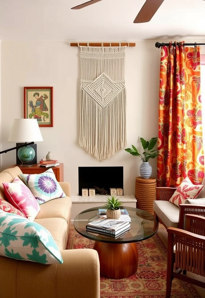 25 Modern 70s Living Room Ideas That'll Make You Want to Time Travel! - 15. Nostalgic Textiles