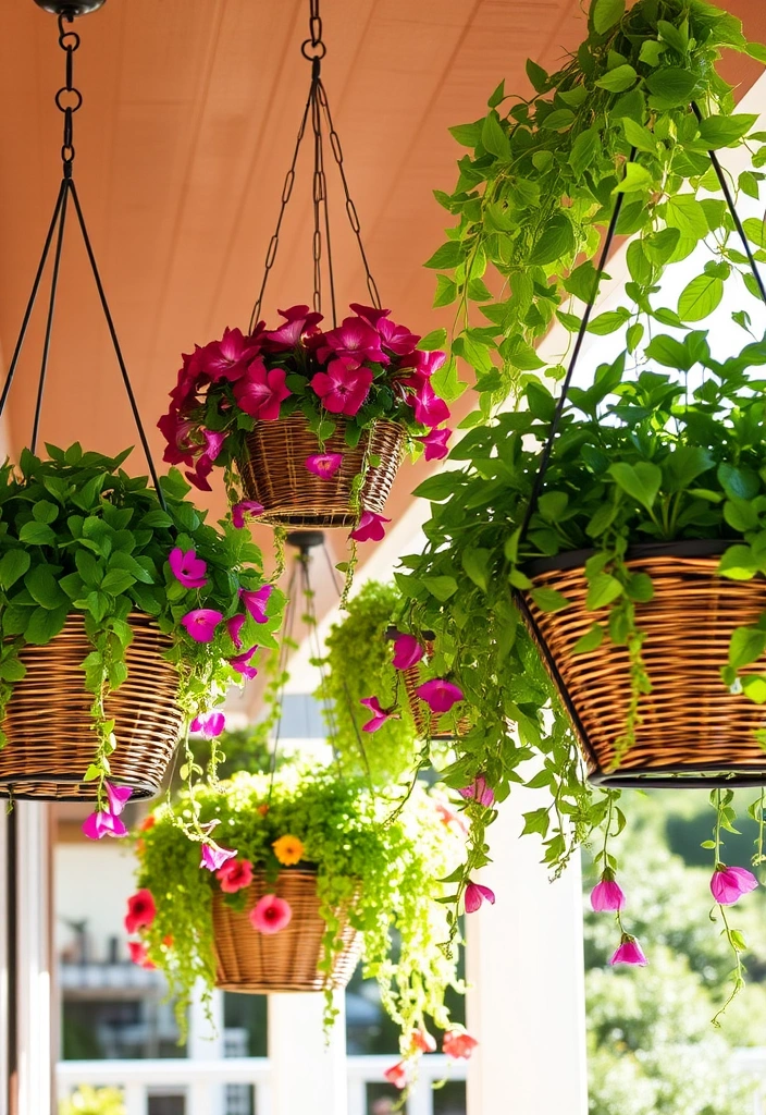 21 Stunning Outdoor Potted Plants Ideas That Will Transform Your Space! - 4. Hanging Baskets