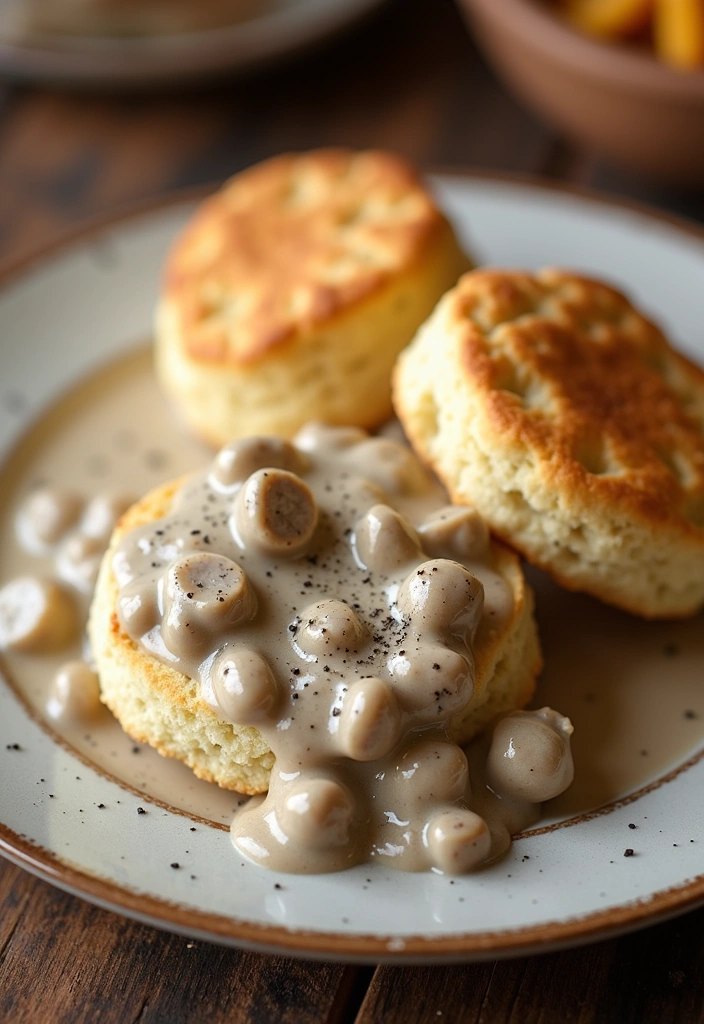 25 Southern Sunday Suppers the Whole Family Will Love (You Won't Believe #12!) - 11. Biscuits and Gravy