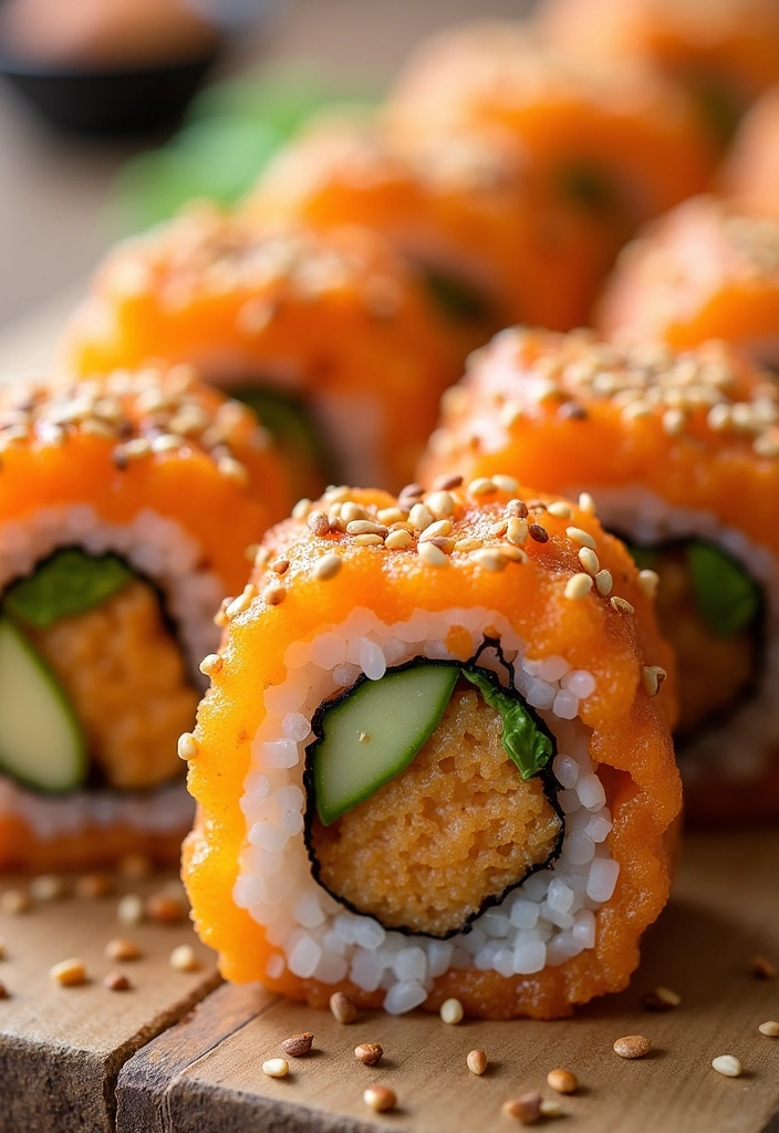 24 Easy Cooked Sushi Recipes You Can Make at Home (Even If You’re a Beginner!) - 11. Sweet Potato Tempura Rolls