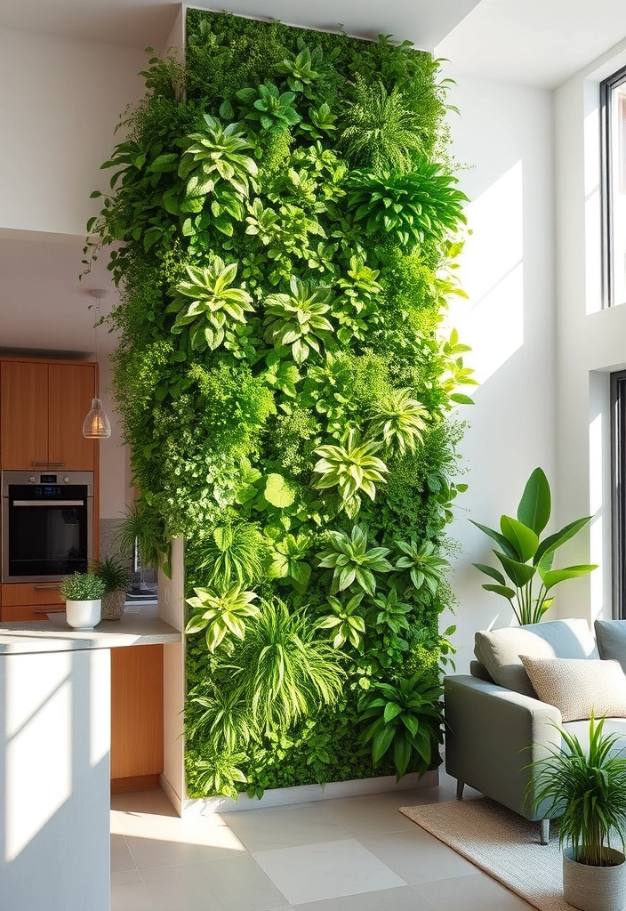 22 Small Open Concept Kitchen Living Room Ideas That'll Make You Rethink Your Layout! - 5. Vertical Gardens