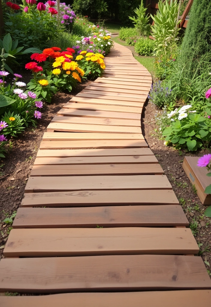 28 Cheap Walkway Ideas DIY That Will Transform Your Garden on a Budget! - 16. Wooden Pallet Pathway