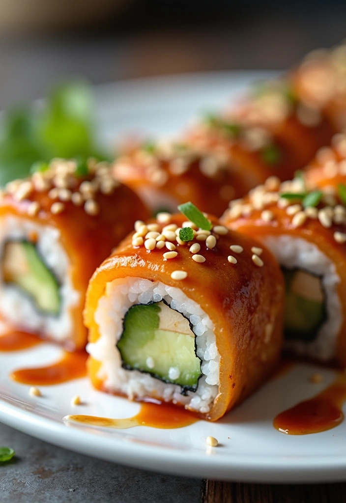 24 Easy Cooked Sushi Recipes You Can Make at Home (Even If You’re a Beginner!) - 3. Teriyaki Chicken Sushi Rolls