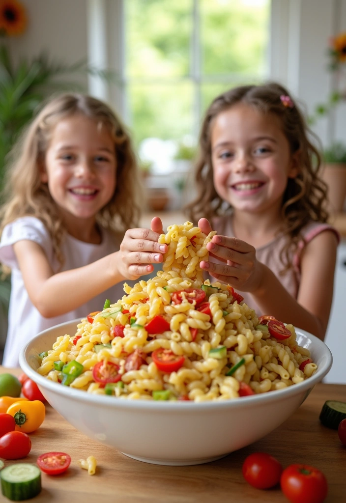 25 Easy Cooking Recipes That Kids Can Make (Fun for the Whole Family!) - 13. Rainbow Pasta Salad