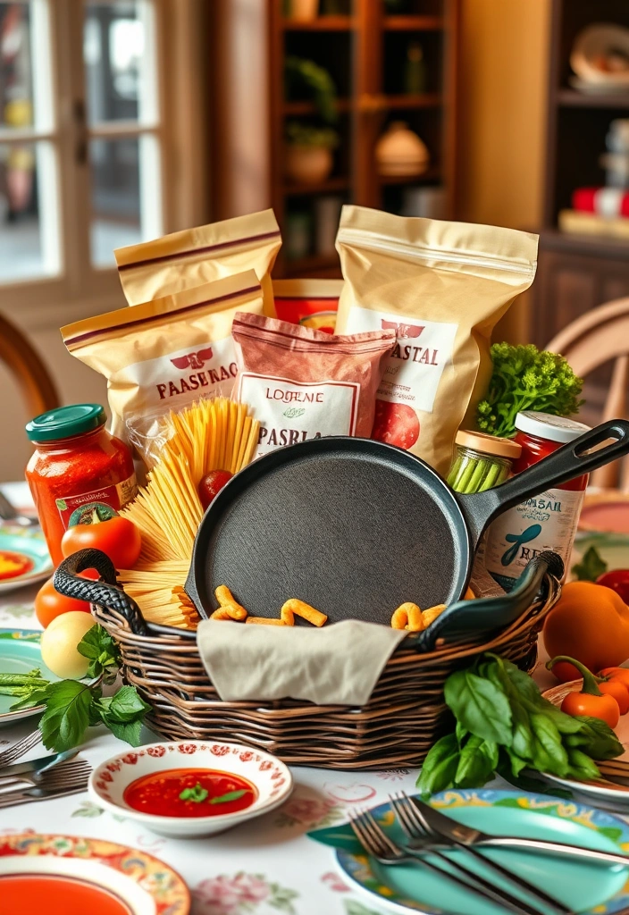 29 Cast Iron Skillet Gift Basket Ideas That'll Impress Every Cook! - 11. The Family Dinner Basket