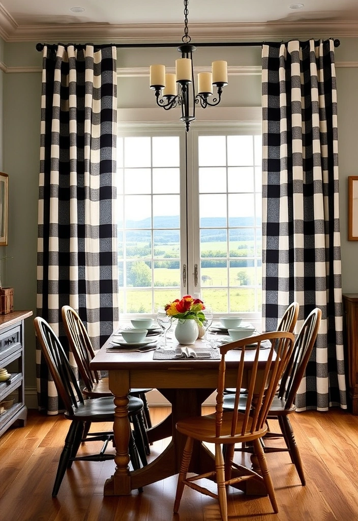 22 Farmhouse Curtain Ideas That Will Transform Your Space (You Won't Believe #15!) - 2. Buffalo Check Patterned Curtains