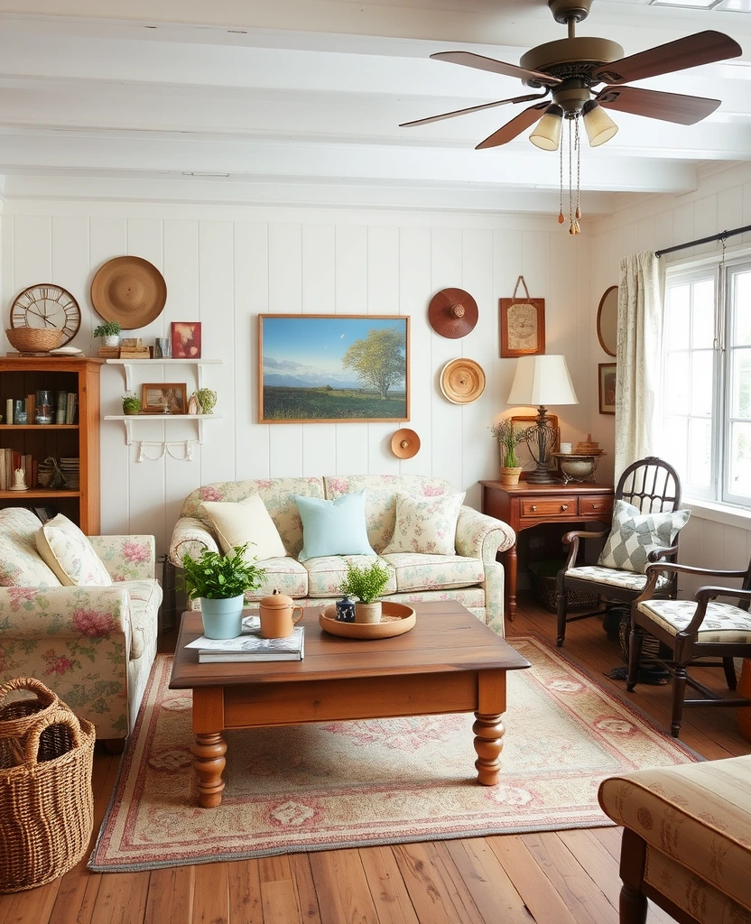 28 Vibrant Living Room Styles That Will Ignite Your Creativity! - 21. Cottage Charm