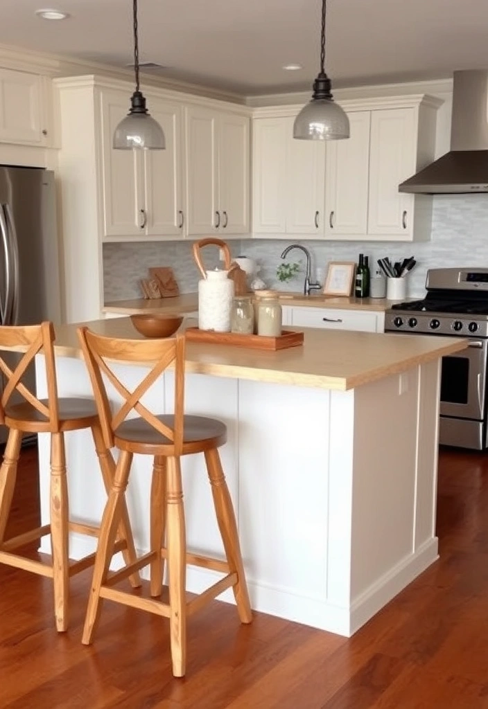 25 Farmhouse Kitchen Ideas to Add Rustic Charm in Modern Spaces - 12. Rustic Bar Stools