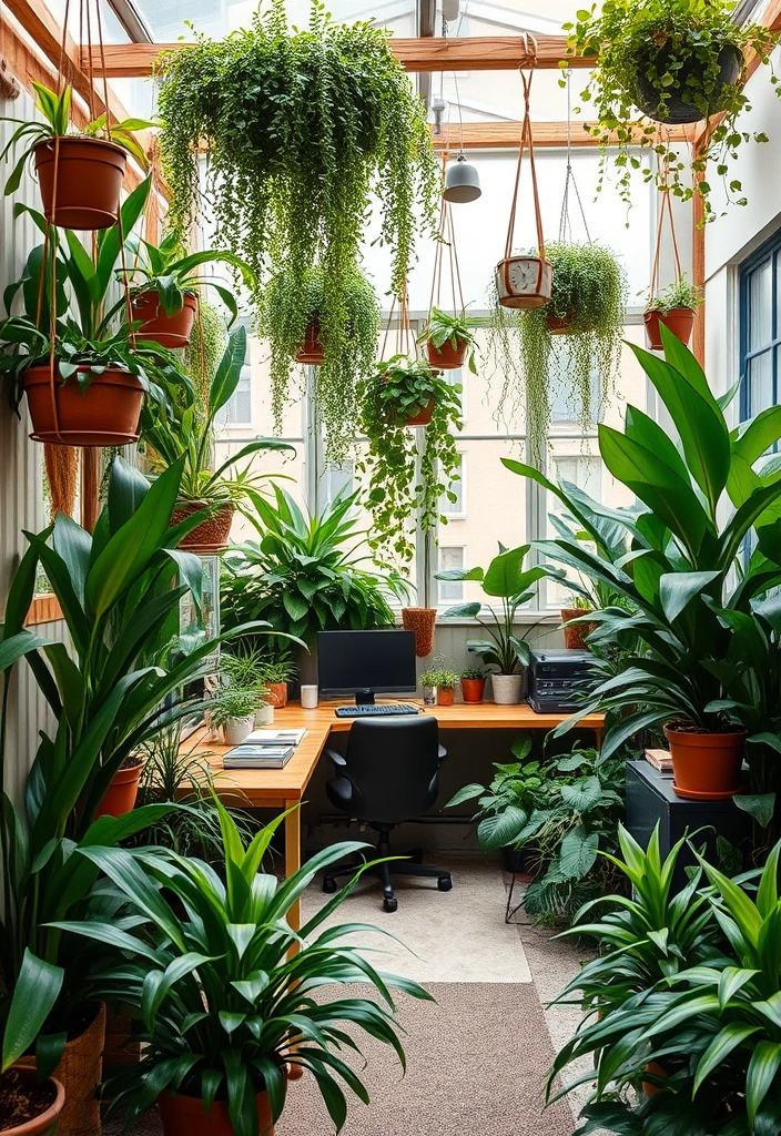 26 Shedquarters Backyard Office Ideas You Won't Believe Exist! - 13. The Urban Jungle Office