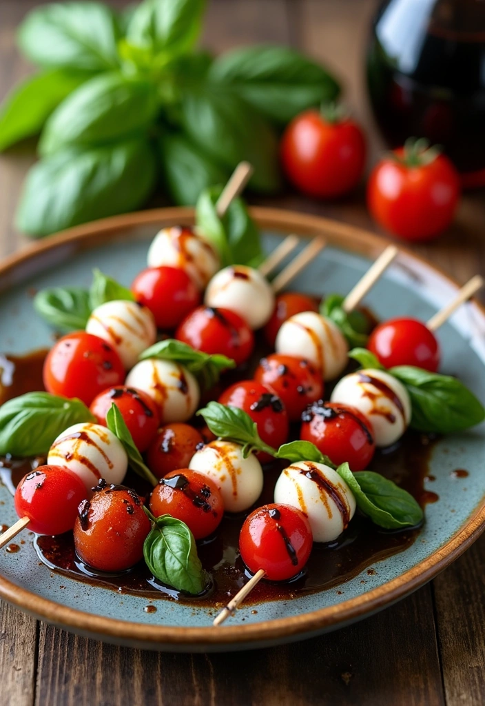 20 Super Easy Dinners with 5 Ingredients or Less (You Won't Believe #12!) - 8. Caprese Skewers