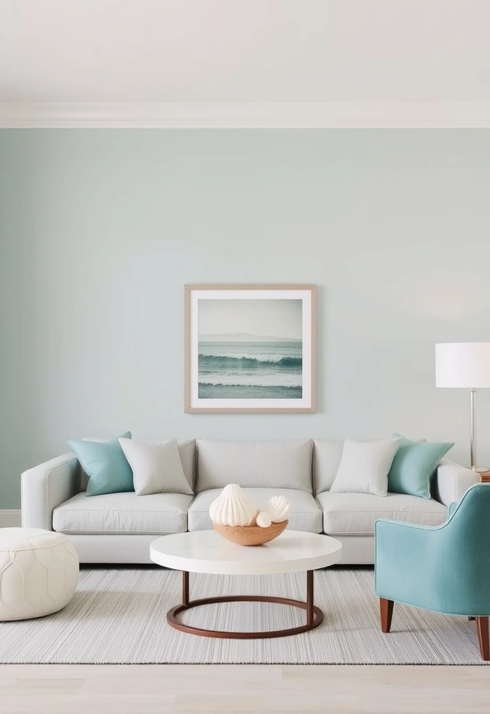 23 Blue and Green Living Room Ideas That'll Transform Your Space into a Coastal Paradise! - 10. Minimalist Coastal