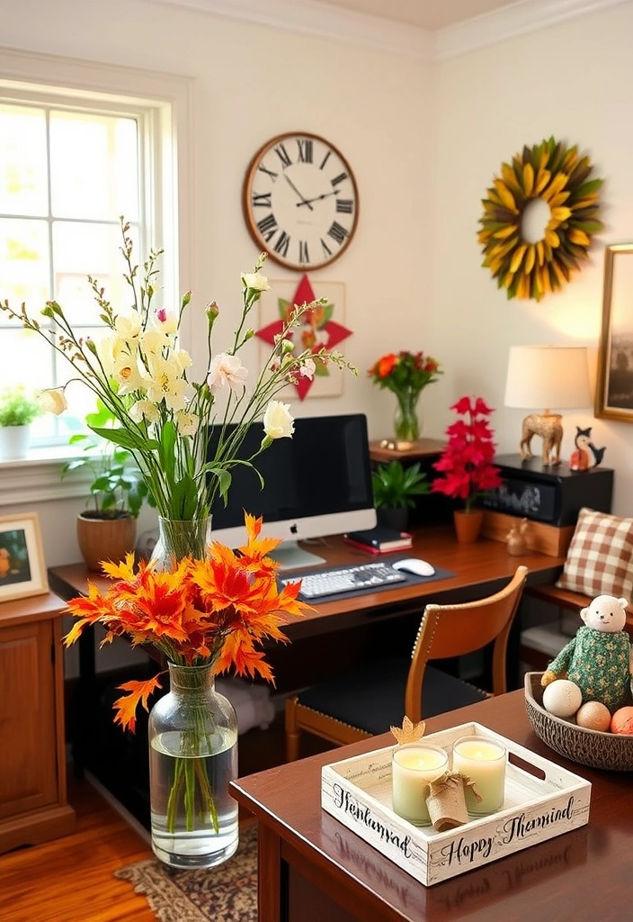 22 Home Office Ideas for Women That Will Transform Your Workday! - 21. Seasonal Decor