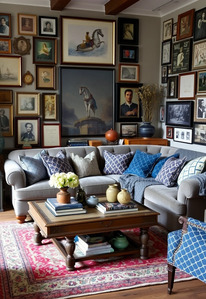 24 Blue and Gray Living Room Ideas That'll Transform Your Space (You Won't Believe #12!) - 3. Eclectic Elegance