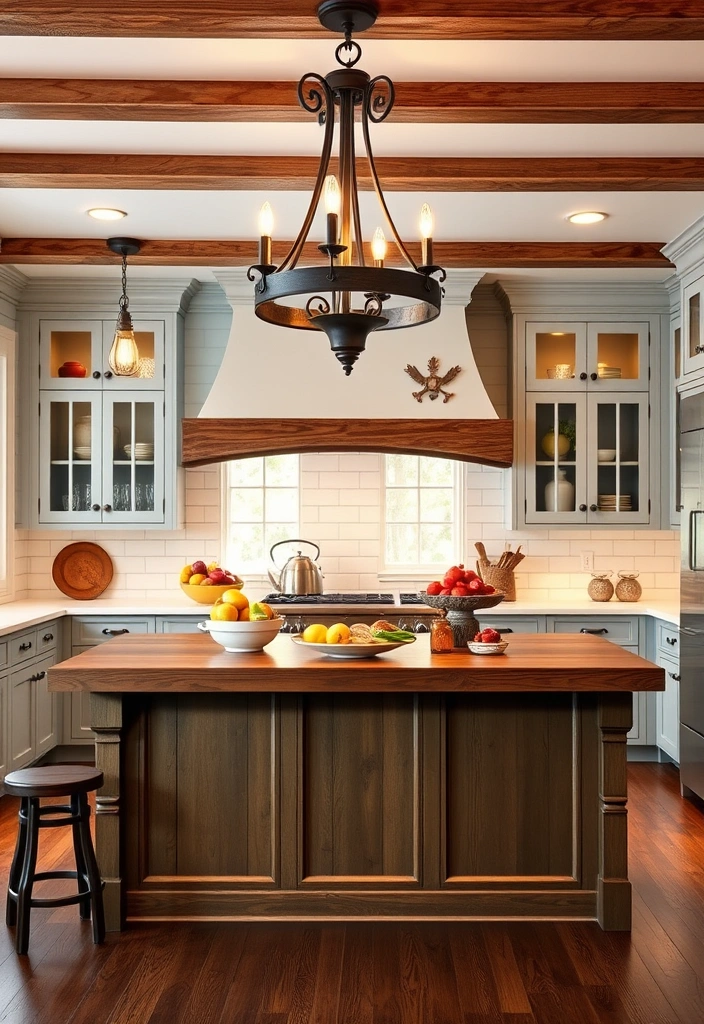 25 Farmhouse Kitchen Ideas to Add Rustic Charm in Modern Spaces - 3. Vintage Lighting Fixtures