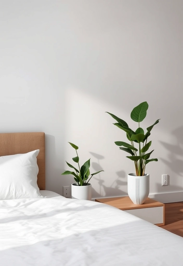 21 Plants in Bedroom Ideas That Will Transform Your Space into a Lush Oasis! - 16. Minimalist Plant Styling