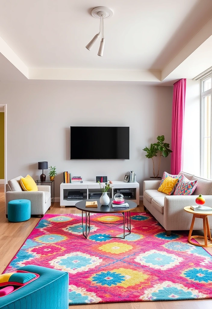 27 Modern TV Room Ideas That'll Transform Your Viewing Experience Forever! - 17. Color Pop