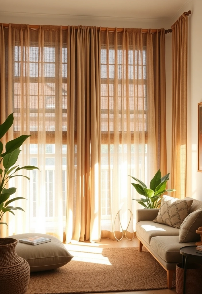 22 Farmhouse Curtain Ideas That Will Transform Your Space (You Won't Believe #15!) - 6. Jute and Natural Fiber Curtains