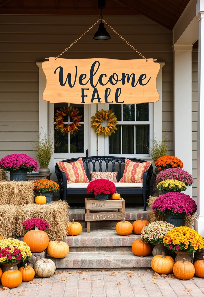 29 Fall Budget Decorating Ideas You Can’t Afford to Miss (Especially #16!) - 18. Seasonal Front Porch Setup