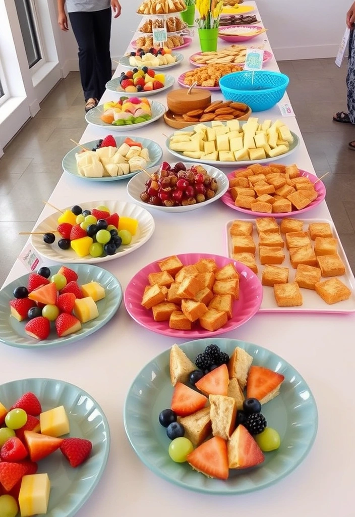 22 Couples Baby Shower Cute Ideas That'll Make You Say 'Aww!' - 15. Cheerful Snack Bar Setup