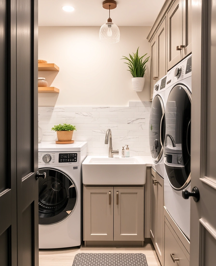 27 Mudroom Laundry Room Ideas That Will Transform Your Space (You Won't Believe #15!) - 27. Stylish Utility Sink