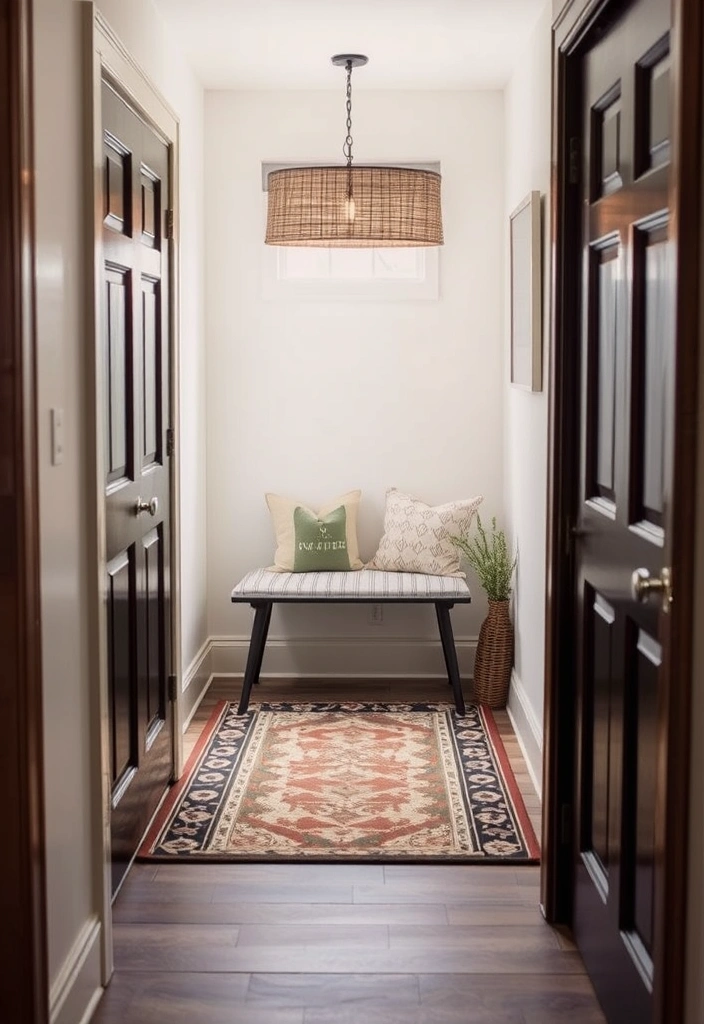 21 Small Foyer Ideas That Will Make Your Apartment Entryway Shine! - 12. Cozy Rugs