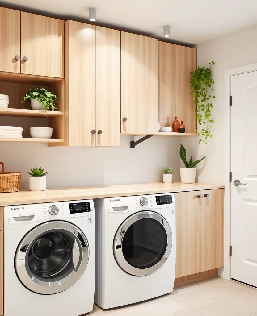 20 Laundry Room Cabinet Ideas That'll Make You Want to Do Laundry! - 24. Scandinavian Simplicity