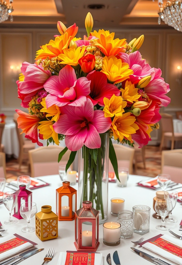 21 Color Party Ideas for Adults That'll Transform Your Next Bash! - 2. Bold Centerpieces