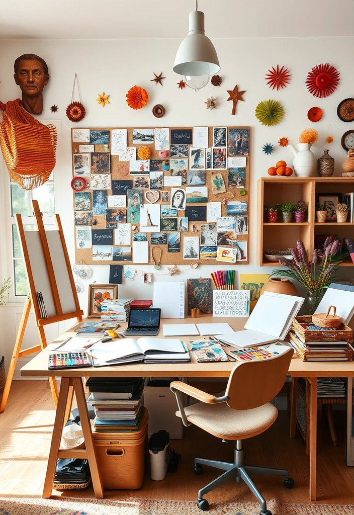 28 Stunning Home Office Ideas That'll Make You Want to Work from Home Forever! - 7. Artistic Flair