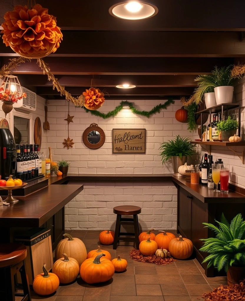 24 Basement Bar Ideas That'll Make You Want to Host Every Weekend! - 22. Seasonal Bar