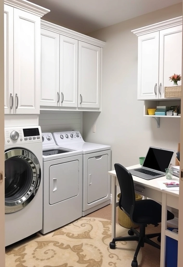 20 Laundry Room Cabinet Ideas That'll Make You Want to Do Laundry! - 15. Multi-Functional Spaces