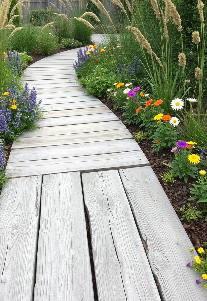 28 Cheap Walkway Ideas DIY That Will Transform Your Garden on a Budget! - 2. Reclaimed Wood Planks