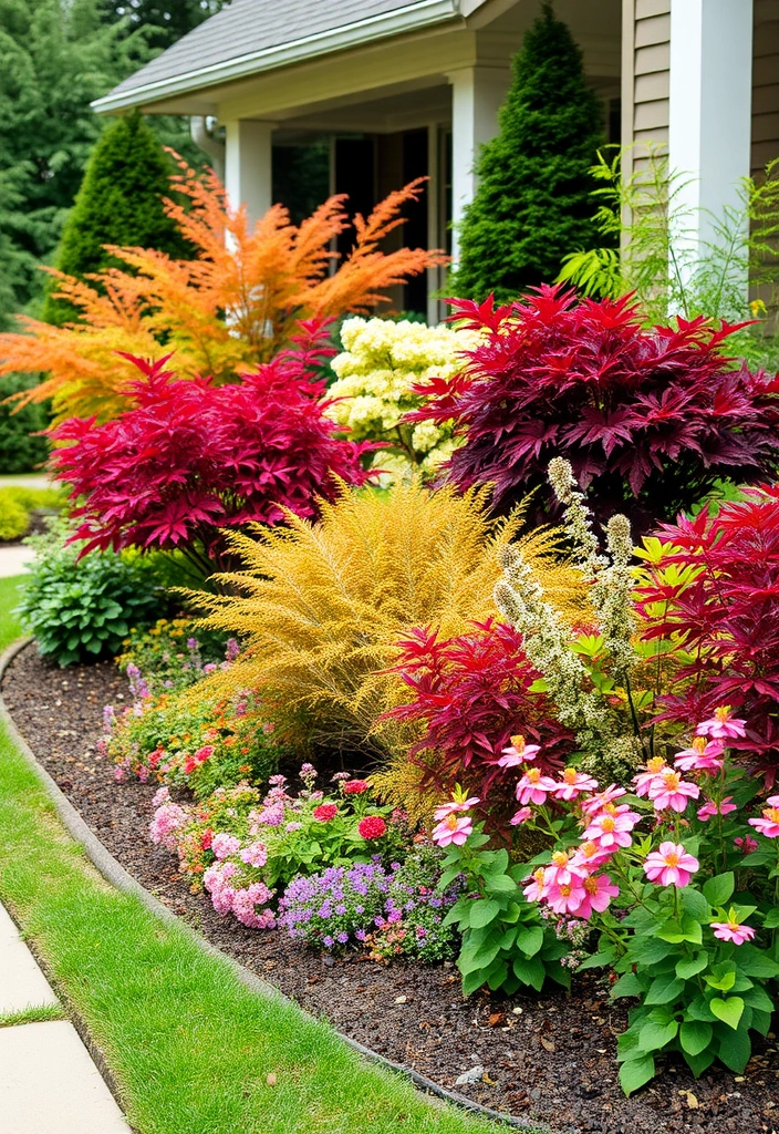 27 Stunning Front Yard Landscaping Ideas That'll Transform Your Home Into a Neighborhood Showstopper! - 18. Seasonal Color Changes