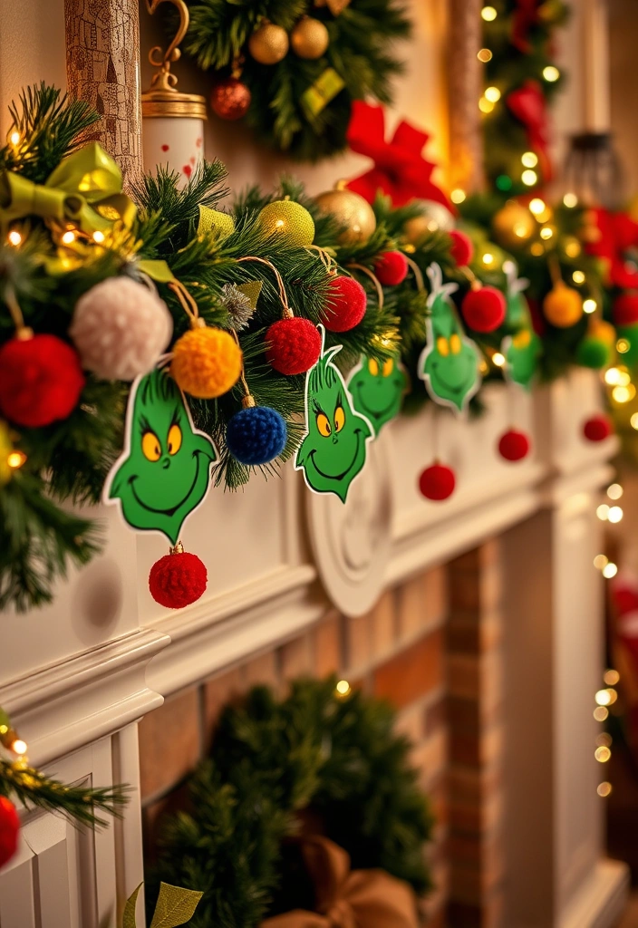 23 DIY Grinch Decorations That'll Make Your Holiday Season Merry and Bright! - 9. Grinch Holiday Garland