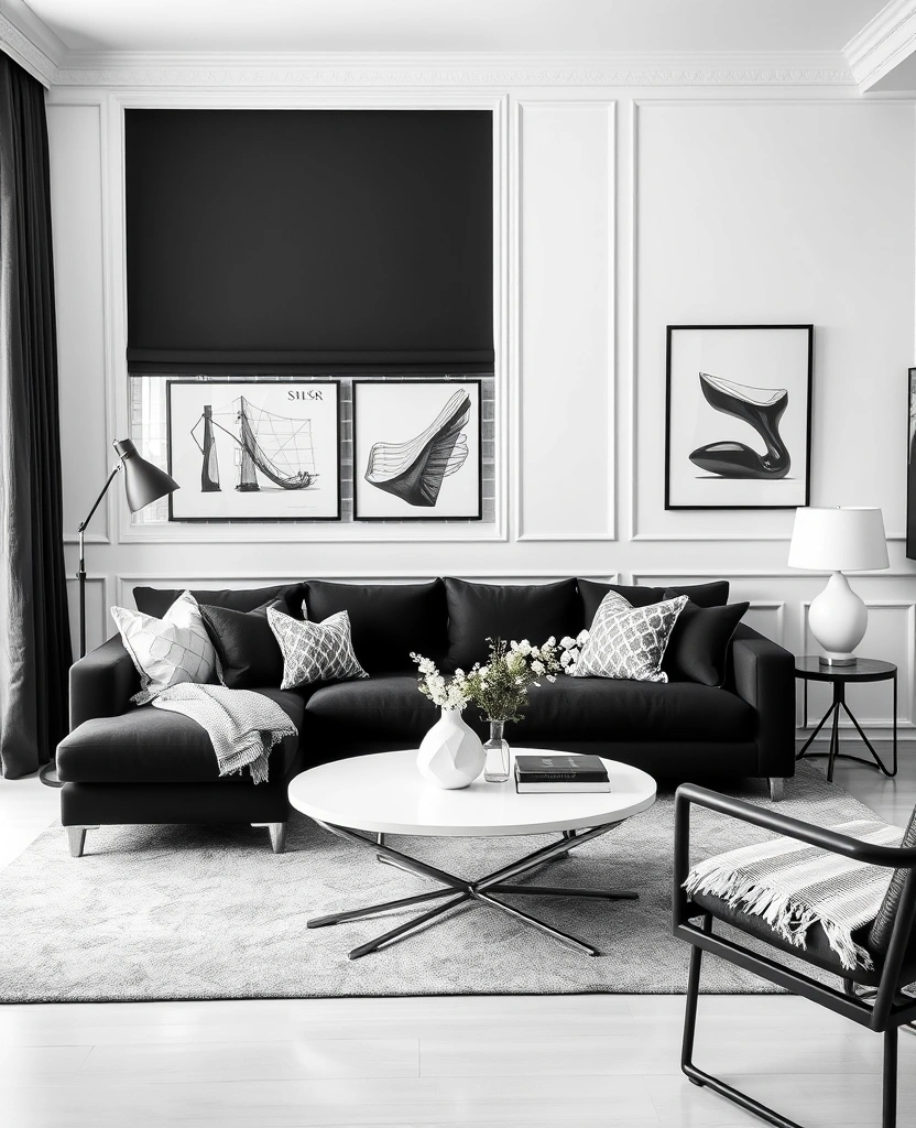 28 Vibrant Living Room Styles That Will Ignite Your Creativity! - 25. Sophisticated Monochrome