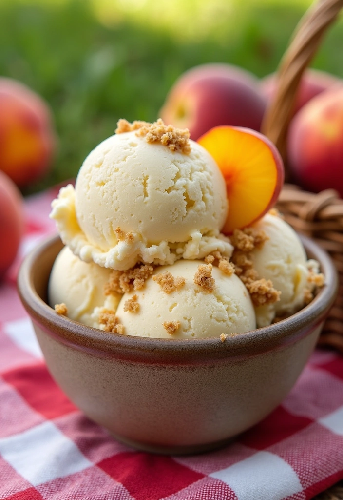 20 Ninja Creami Classic Vanilla Ice Cream Recipes You Need to Try Right Now! - 7. Vanilla Peach Crumble