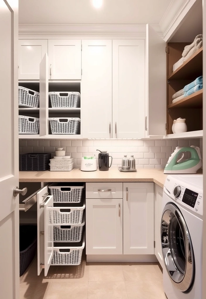 20 Laundry Room Cabinet Ideas That'll Make You Want to Do Laundry! - 9. Smart Storage Solutions