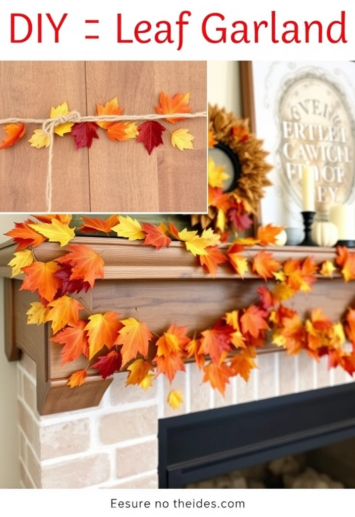 29 Fall Budget Decorating Ideas You Can’t Afford to Miss (Especially #16!) - 8. DIY Leaf Garlands