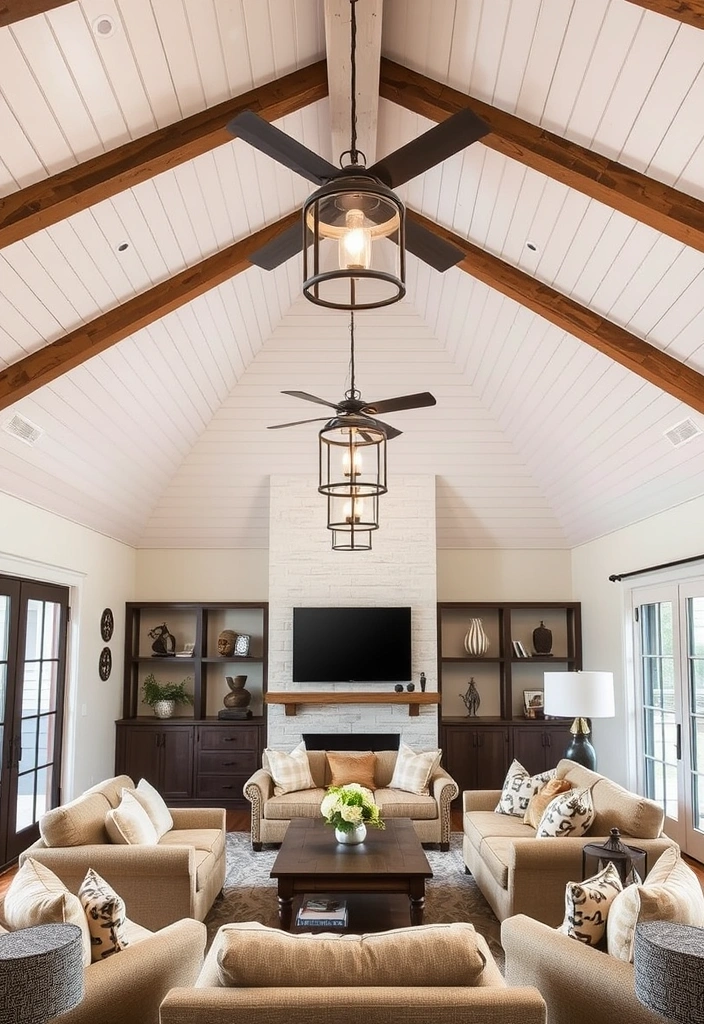 28 Stunning Farmhouse Shiplap Wall Ideas That Will Transform Your Space! - 9. Shiplap Ceiling for a Unique Feature