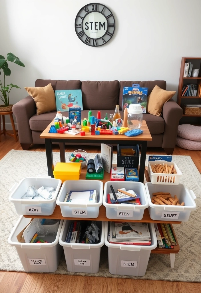 22 Creative Kids Play Corner Ideas for Your Living Room That'll Make You Say 'Wow!' - 13. STEM Learning Station