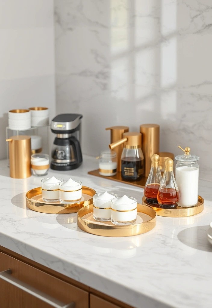 23 DIY Coffee Station Ideas That'll Transform Your Mornings! - 2. Elegant Marble Countertop