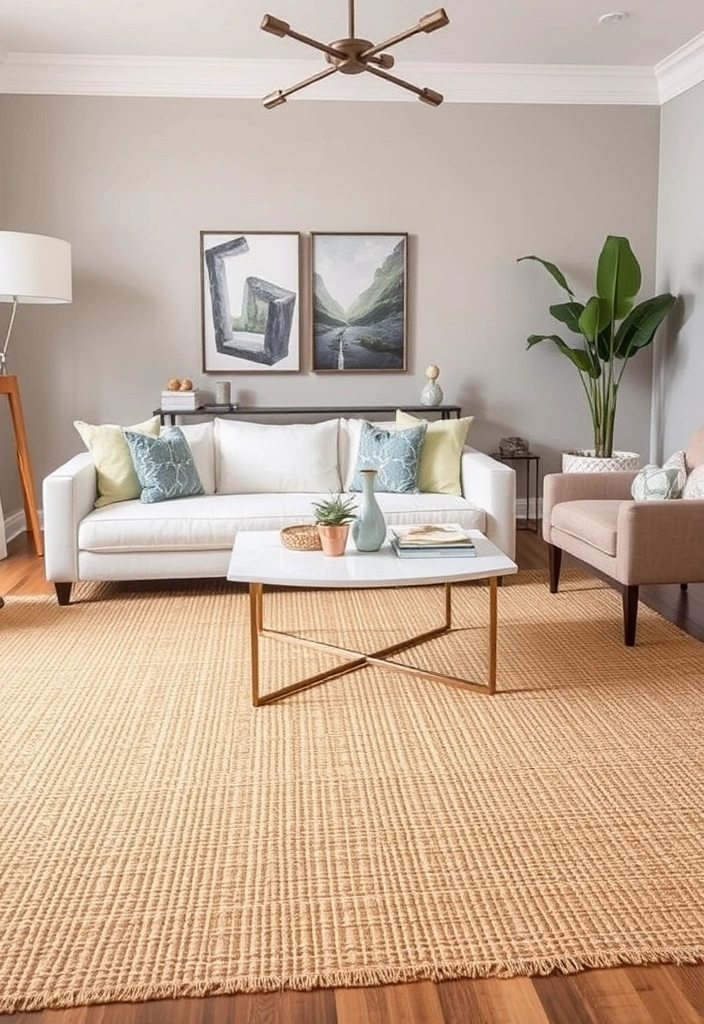 23 Earthy Modern Living Room Ideas That'll Make You Feel Right at Home! - 6. Textured Rugs