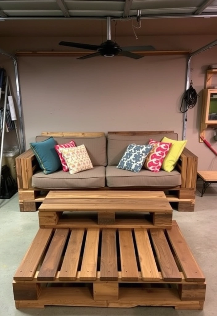 27 Budget Garage Man Cave Ideas That Will Transform Your Space on a Dime! - 1. Rustic Pallet Furniture