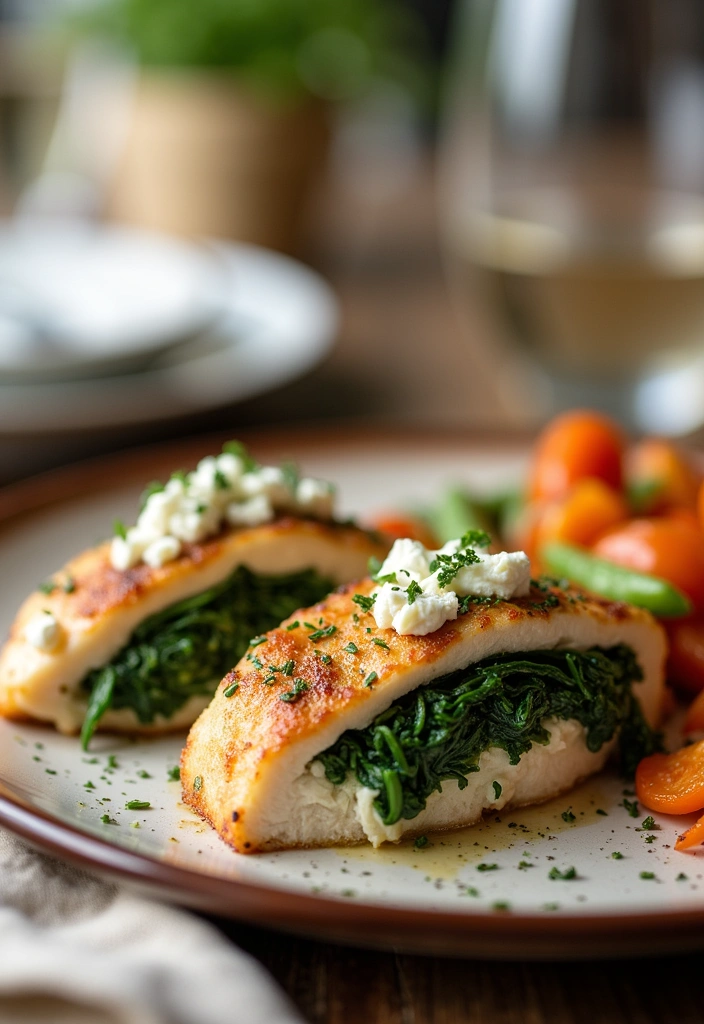 20 Super Easy Dinners with 5 Ingredients or Less (You Won't Believe #12!) - 4. Spinach and Feta Stuffed Chicken