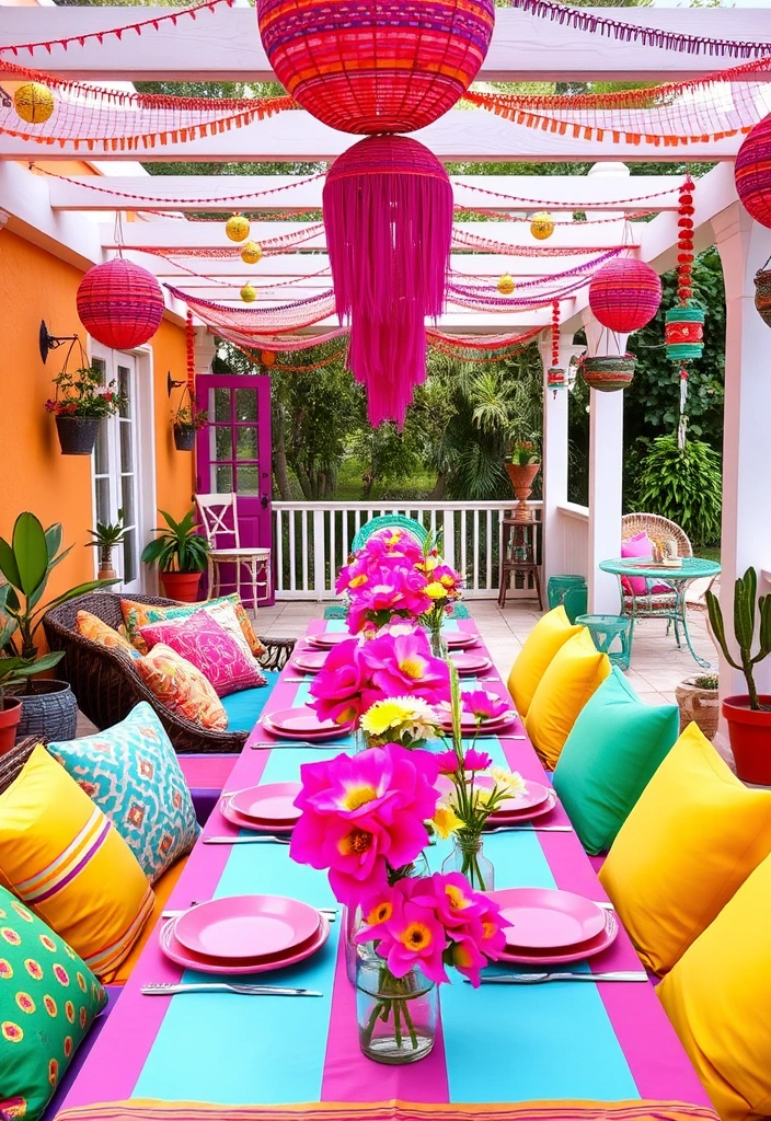 22 Covered Outdoor Patio Ideas That Will Make You Want to Live Outside! - 13. Colorful Fiesta