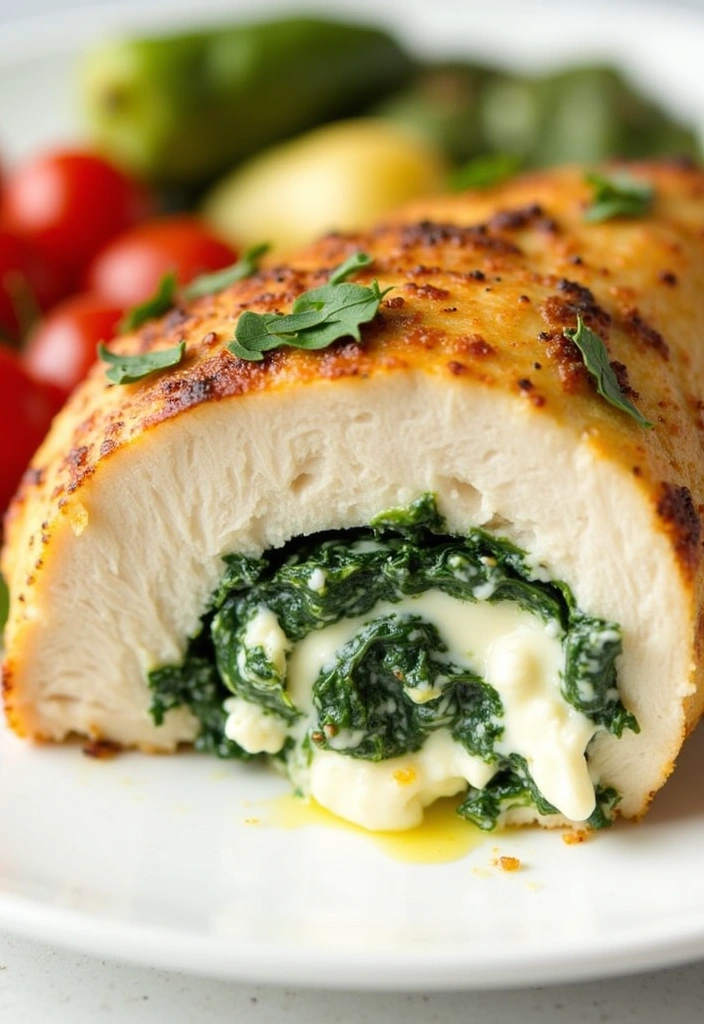 20 Quick and Easy Weeknight Recipes That'll Make Family Dinners a Breeze! - 9. Spinach and Feta Stuffed Chicken