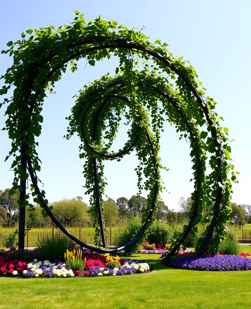 20 Grape Vine Trellis Ideas That Will Make Your Garden Stand Out! - 21. Spiral Trellis Design